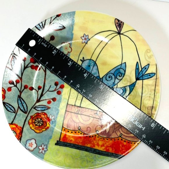 Tii Spring Luncheon Birds Butterfly Set of 4 Mugs Dessert Plates Brunch Boxed - Picture 14 of 14